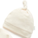Purebaby | Pointelle Growsuit & Hat Pack - Wheat Melange