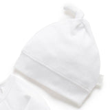 Purebaby | Pointelle Growsuit & Hat Pack - White