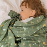 Fox & Fallow | Organic Muslin Wrap Swaddle - Dinos