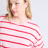 Elm | Halli Short Sleeve Tee - Pink Lady & Poppy Stripe