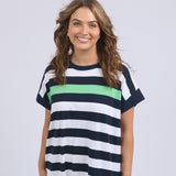 Elm | McKinley Dress - Navy/White/Green Stripe