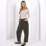 Monaco Jeans | Leo Barrel Cord Jeans - Forest Moss