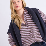 Elm | Frankie Striped Shirt - Chocolate