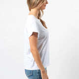 Stella + Gemma | Cuff Sleeve T-Shirt - White Embroidered Logo