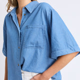 Elm | Blissful Chambray Shirt - Mid Blue Wash
