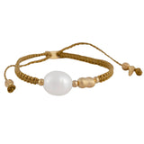 Fairley | Keshi Pearl Rope Bracelet - Sand