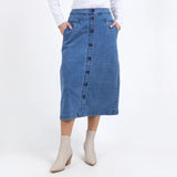 Foxwood | Amanda Midi Skirt - Mid Blue