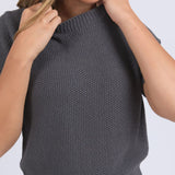 Foxwood | Blair Short Sleeve Knit - Charcoal