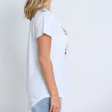 Stella + Gemma | Classic Tee - White Summer Leopard Bow