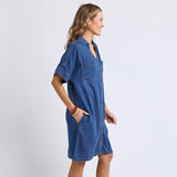 Elm | Demi Denim Dress - Dark Blue Wash
