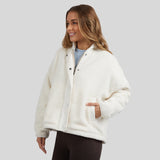 Foxwood | Arizona Fleece Zip Thru Bomber - Vintage White