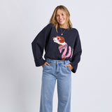 Elm | Annie Intarsia Knit - Navy