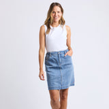 Elm | Birdie Denim Skirt - Light Blue Wash