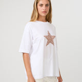 Stella + Gemma | Porter Tee - White/Leopard Star