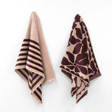 Aura | Palma Stripe Bath Towel - Mulberry / Shell