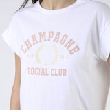 Stella + Gemma | Cuff T-Shirt - White Champagne Social Club