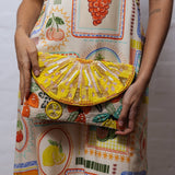 Beaded Clutch - Orange/Lemon