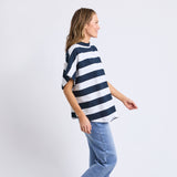 Elm | Gab Short Sleeve Sweat - Navy Stripe