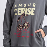 Elm | Amour Cerise Crew - Washed Black
