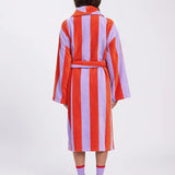 Hommey | Terry Robe - Grapefruit Stripes