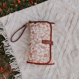 OiOi | Change Mat Clutch - Peach Paisley/Tan