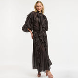 Ruffled Maxi Skirt - Black