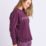 Foxwood | Simplified Metallic Crew - Plum