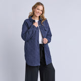 Elm | Katie Quilted Shacket - Navy