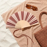 Hand Fan - Brown & Beige Stripes
