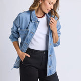 Elm | Laura Denim Shacket - Light Blue