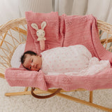 Nibbles the Bunny Knitted Rattle - Blush