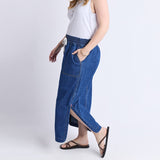 Elm | Clover Midi Denim Skirt - Mid Blue Wash
