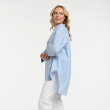 Urban Luxury | Oversize Striped Shirt - Blue/Brown
