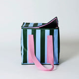 Project Ten | Medium Insulated Tote - Green Blue Stripe