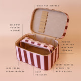 Fox & Fallow | Classic Vanity Case - Burgundy Stripe