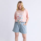 Elm | Holly Stripe Short - Blue & White Stripe