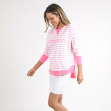 Foxwood | Simplified Stripe Crew - Neon Rose