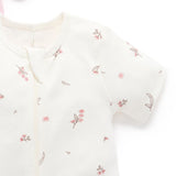 Purebaby | 2 Pack Short Zip Growsuit - Pale Pink Blossom