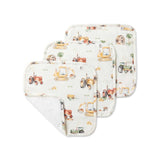 Snuggle Hunny | Organic Wash Cloths 3pk - Diggers & Tractors