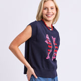 Elm | Fishy Intarsia Knit - Navy