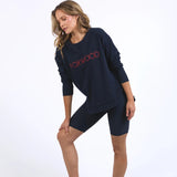 Foxwood | Simplified Metallic Crew - Navy & Red