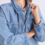 Elm | Laura Denim Shacket - Light Blue