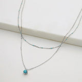 Zafino | Layered Blue Mini Necklace - Silver