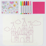Journey Of Something | Wipeable Silicone Colouring Mat - Unicorn Castle