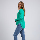 Foxwood | Simplified Metallic Crew - Bright Green