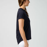 Stella + Gemma | Soho Cuff Crew - Deep Navy Leopard Cross