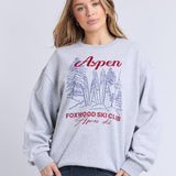 Foxwood | Ski Club Oversized Crew - Grey Marle