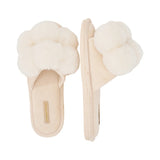 Annabel Trends | Cosy Luxe Pom Pom Slippers - Ivory