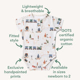 Short Sleeve Bodysuit - Trains