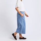 Elm | Scallop Edge Denim Skirt - Light Blue Wash